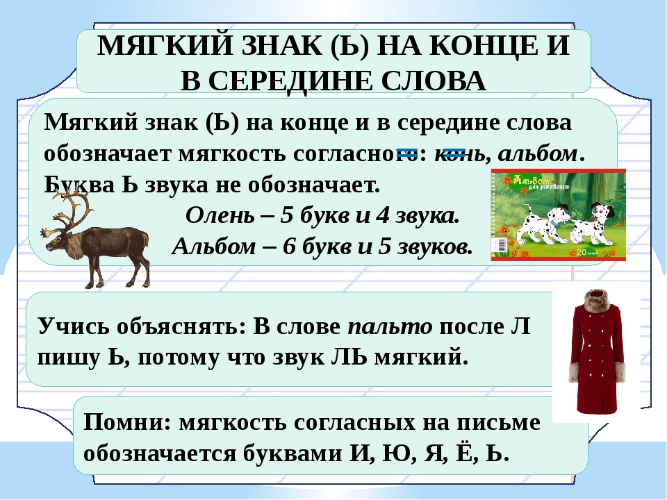 Обозначение мягкости согласных с помощью мягкого знака 1 класс презентация