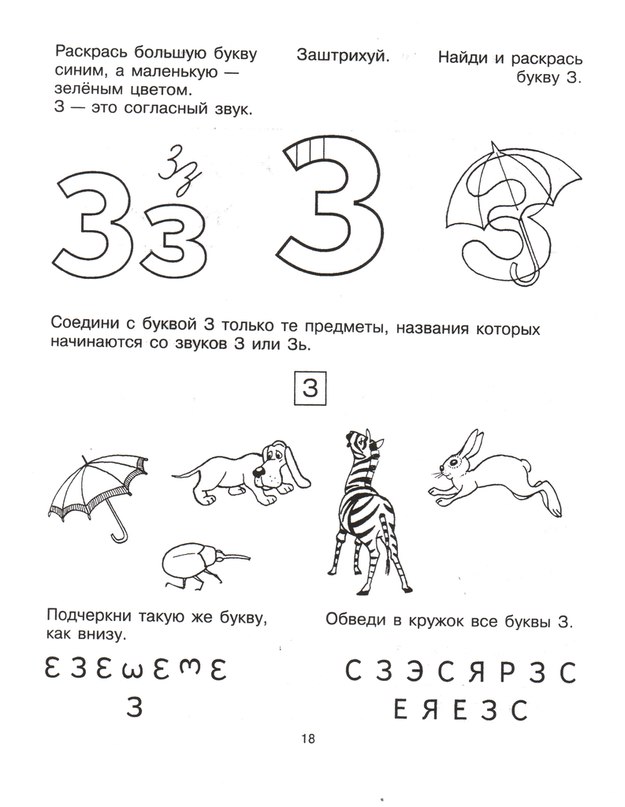 Буква з для дошкольников картинки