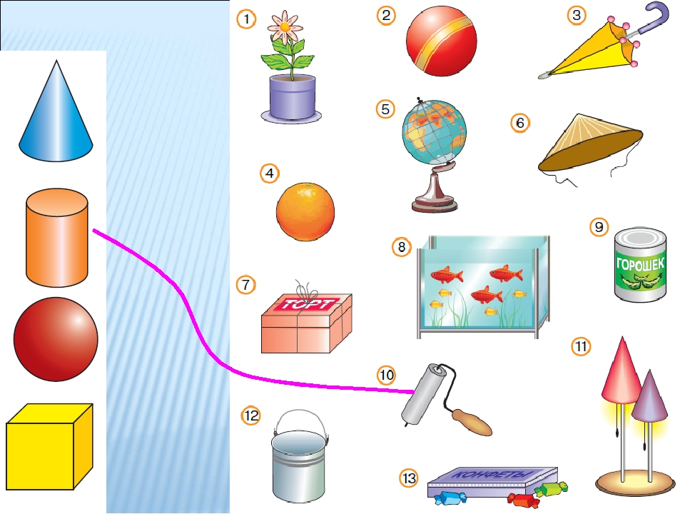 Предметы геометрической формы для детей в картинках