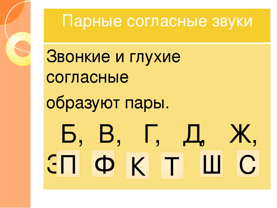 Подчеркнуть в словах парные звонкие и глухие согласные дуб суп