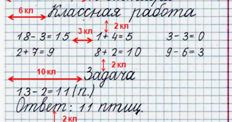 Оформление тетради по математике 1 класс в тетради образец