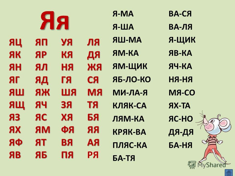 Читаем слова презентация для дошкольников