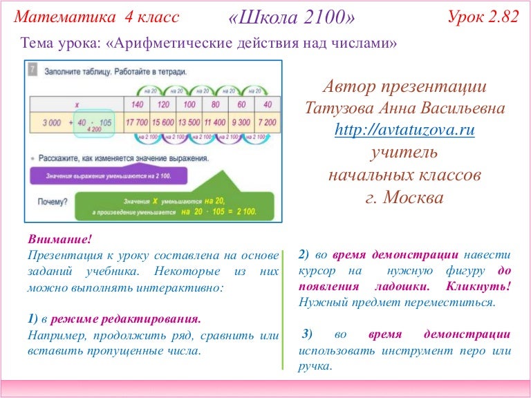 Арифметические действия умножение и деление 4 класс