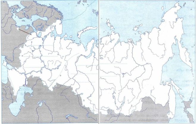 Горы россии на карте россии контурная карта