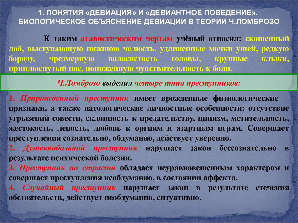 Теории девиантного поведения презентация