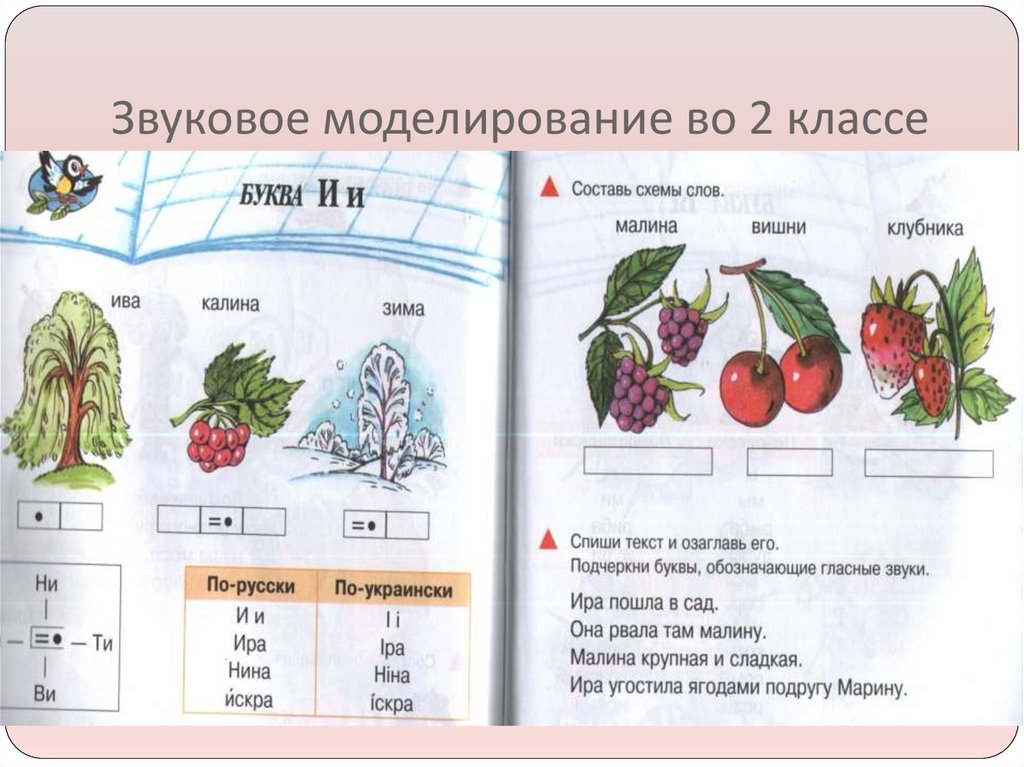 Схема слова клубника 1 класс в цвете