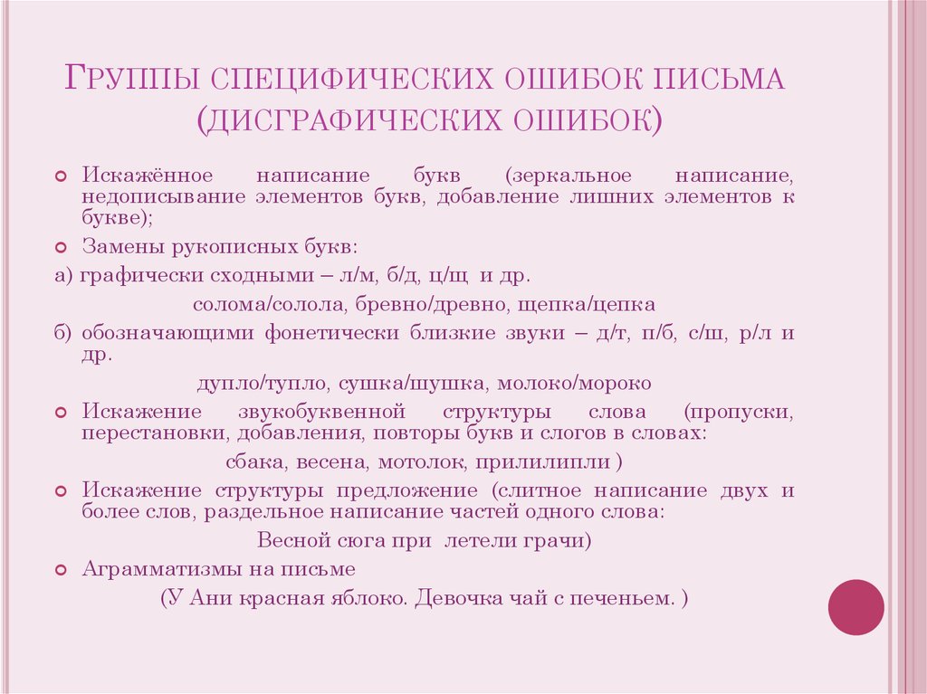 Речевое письмо. Специфические ошибки на письме. Логопедические ошибки на письме. Специфические ошибки это в логопедии. Характерные ошибки при дисграфии.