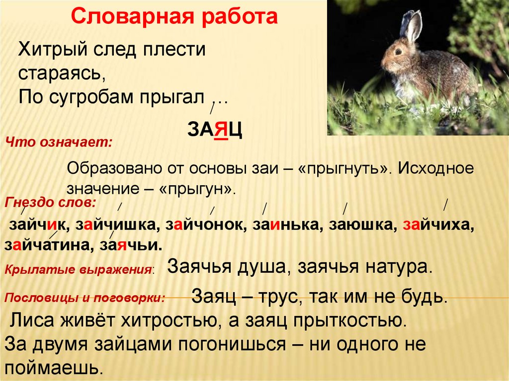 Лексическое слово заяц. Слово заяц. Словарная работа. Словарная работа заяц. Словарное слово заяц.