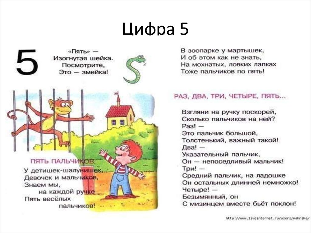 Цифра 5 проект 1 класс