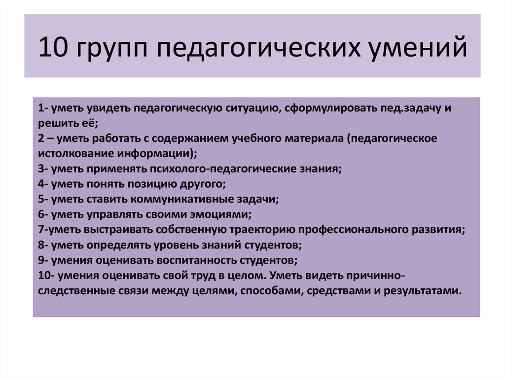 Педагогические способности и умения презентация