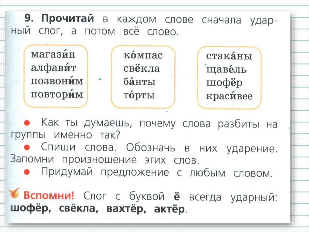 Презентация 1 класс русский язык слог