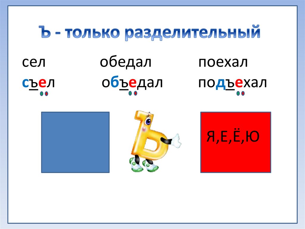 Правописание разделительного твердого знака