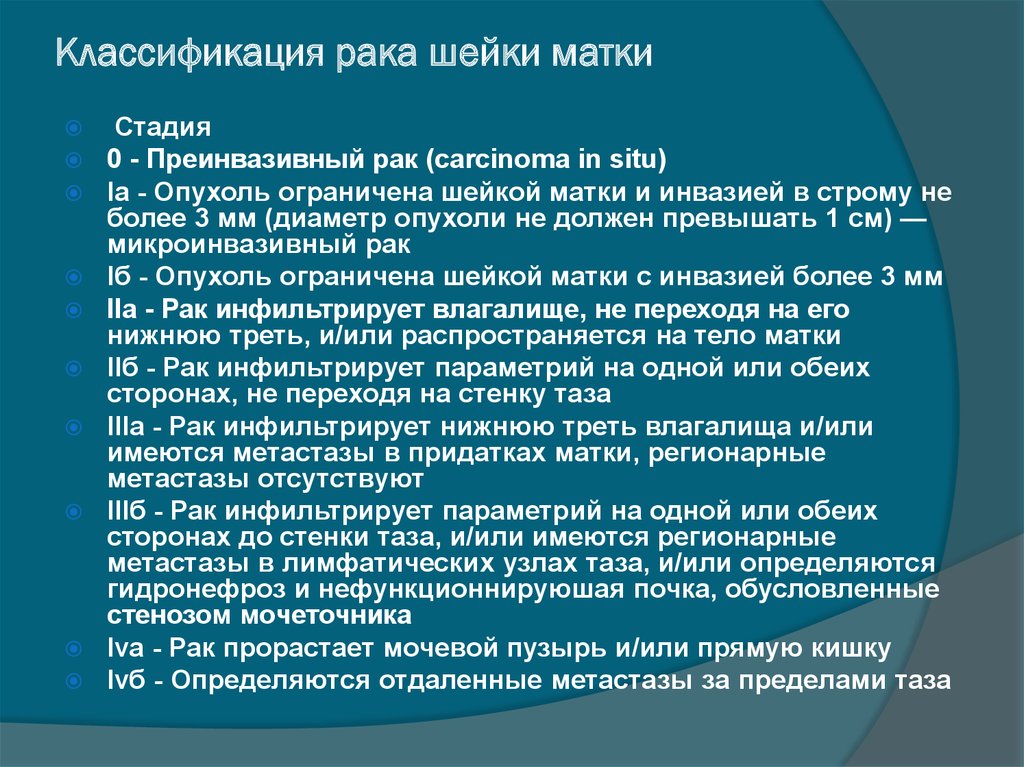 Рак матки 3. Классификация Раг шейка матка. Классификация РШМ по стадиям. Опухоли шейки матки классификация. Классификация РШМ по стадиям Figo.