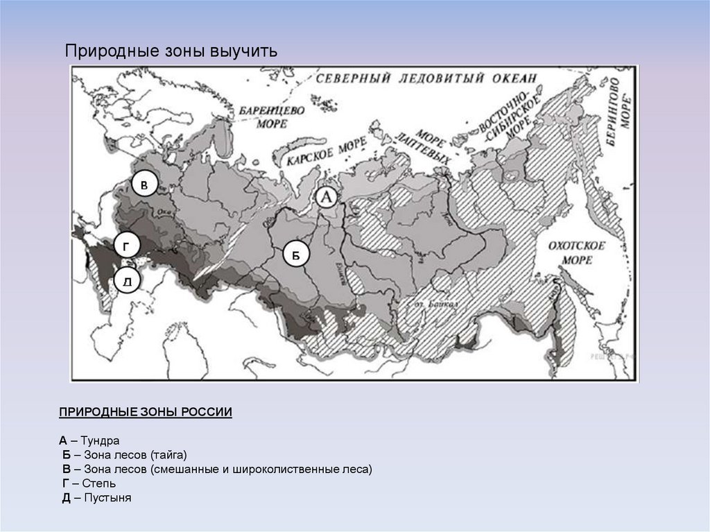 Обозначения природных зон на карте 4 класс