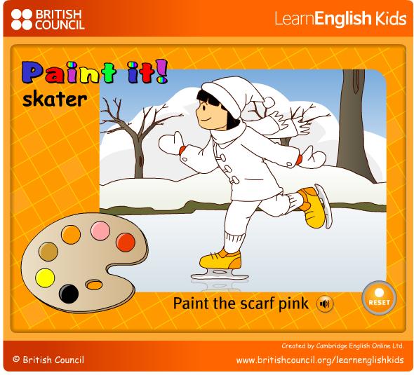 Пройти игру на английском. Игры на английском для детей. English 4 Kids. Paint на английском. Игра пейнт.