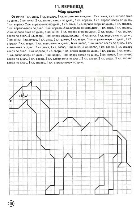 Нарисовать верблюда по точкам