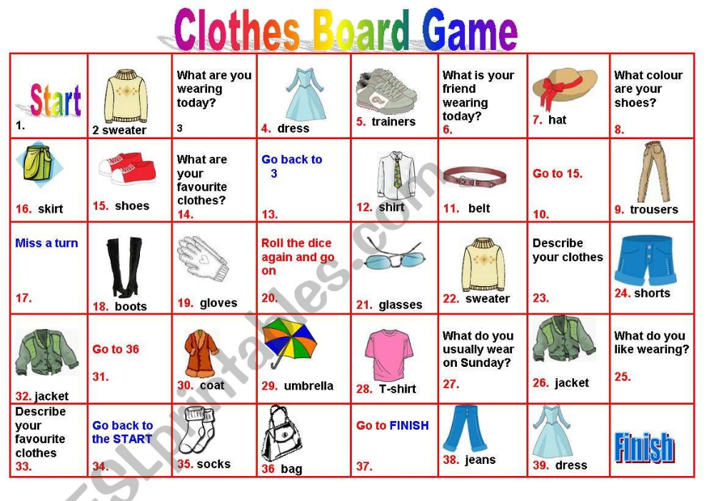 Язык board. Clothes настольная игра. Игры на английском языке. Boardgame одежда английский для детей. Английский язык одежда Worksheets.