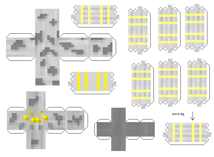Схема предметов из майнкрафта из бумаги