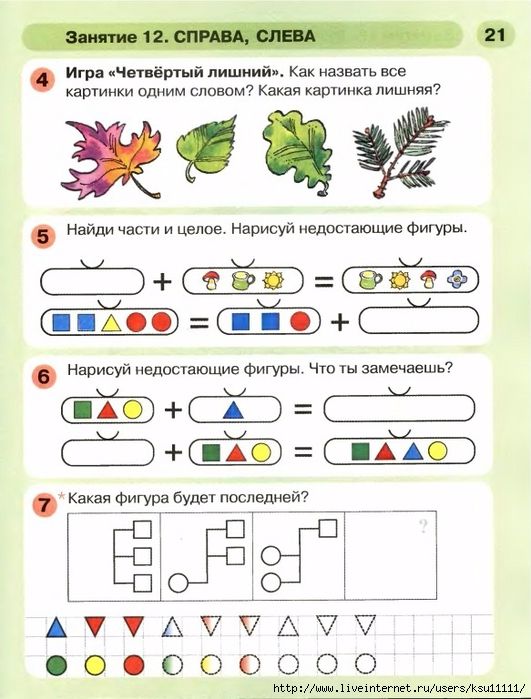 Часть и целое задания для дошкольников в картинках