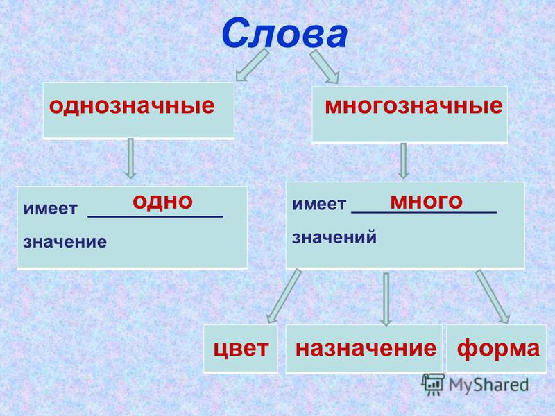 Русский язык однозначные и многозначные слова