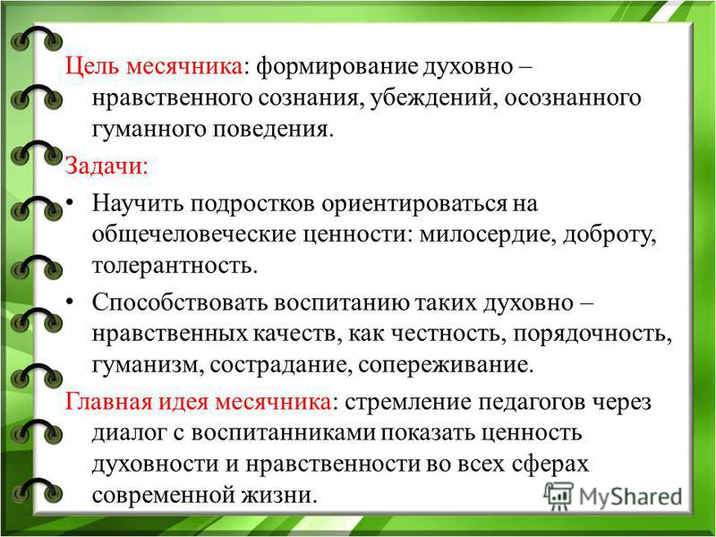 Цель духовно нравственного воспитания