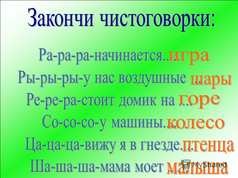 Чистоговорки 1 класс литературное чтение презентация