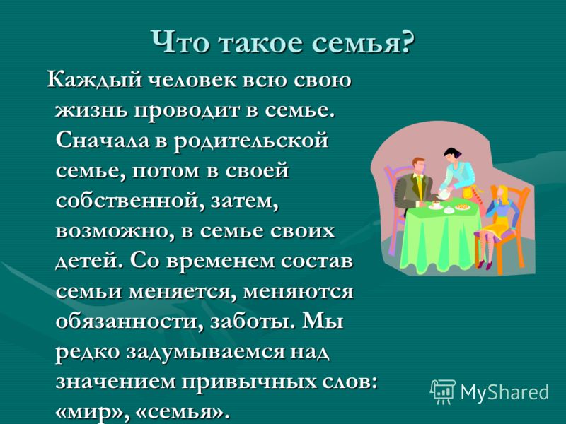 Презентация идеальная семья