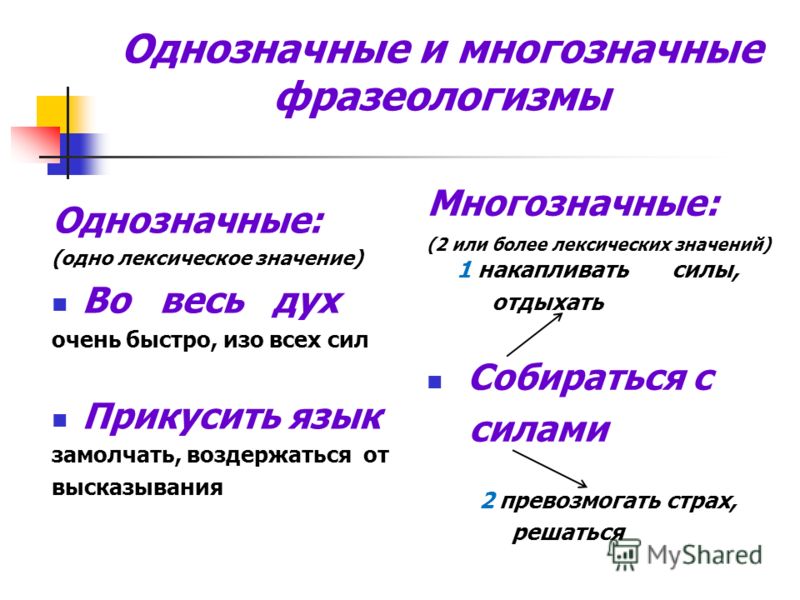 Лексическое значение многозначного слова