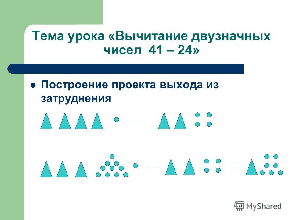 Вычитание двузначных чисел. Графическая модель вычитания двузначных. Графические равенства из чисел 3.8.24 Построй модели.