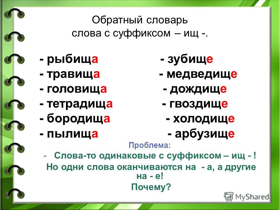 Третья слово. Слова с суффиксом к. Написание существительных с суффиксом ищ. Существительные с суффиксом ищ. Правило написание существительных с суффиксом ищ.