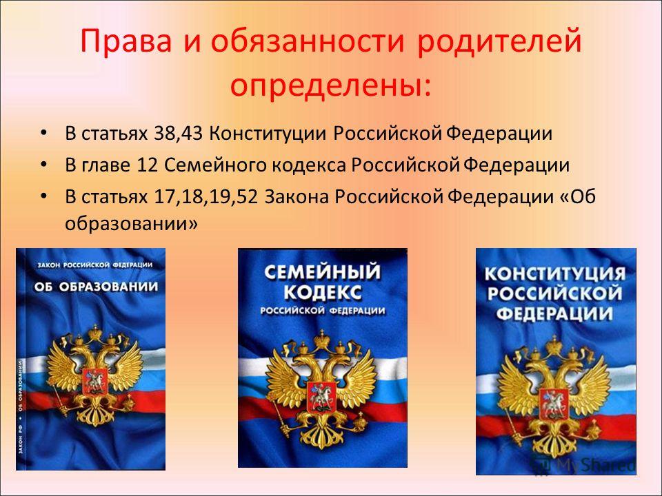 Права и обязанности родителей презентация по семейному праву