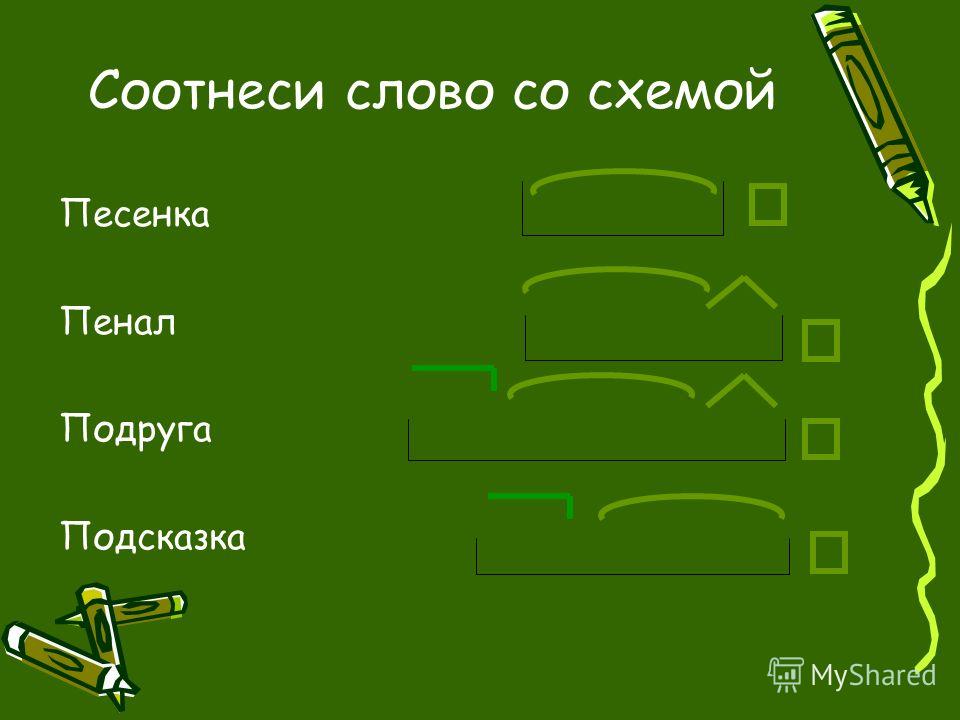 Подобрать слово к схеме корень и окончание ет