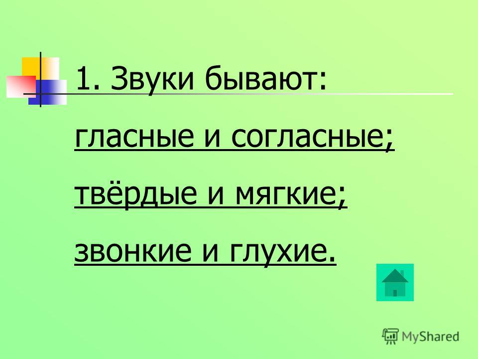 Какие бывают звуки 2 класс