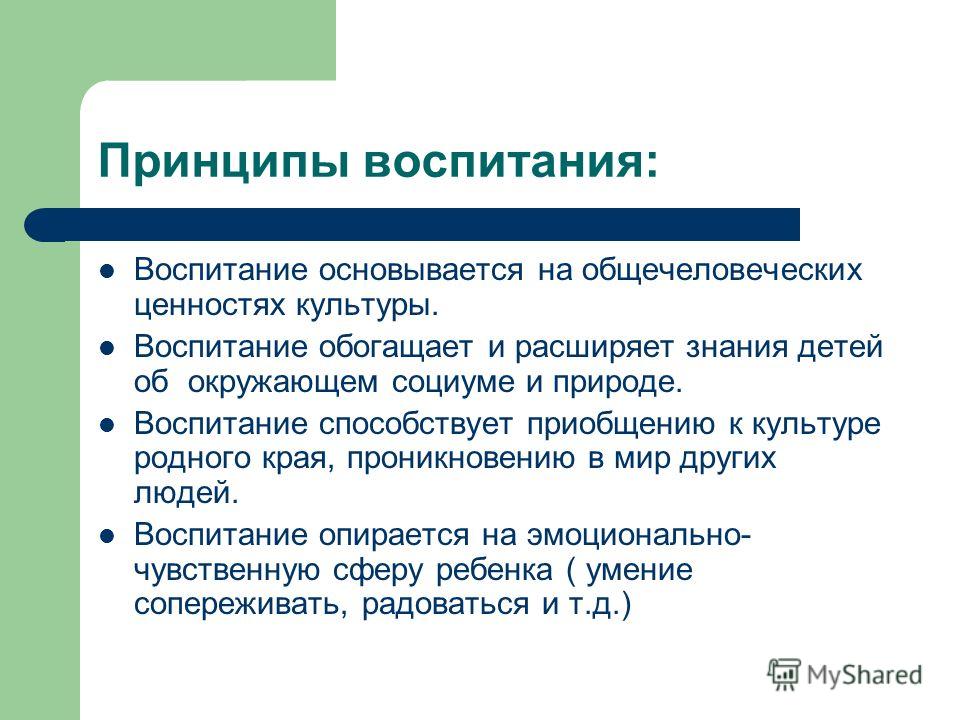 Принципы воспитания