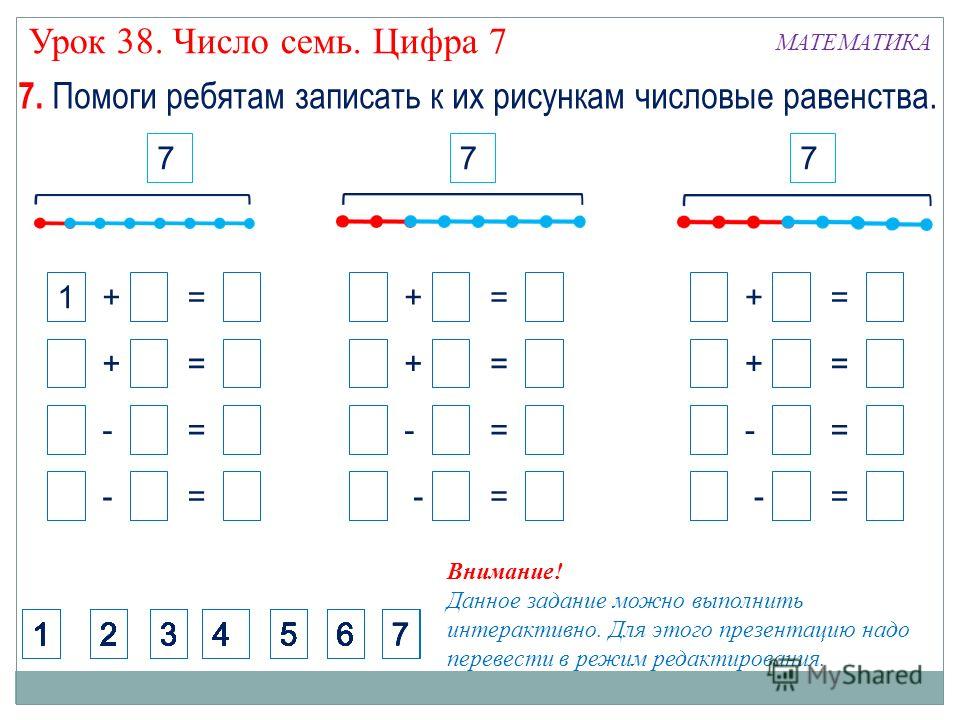 Число и цифра 7 тех карта