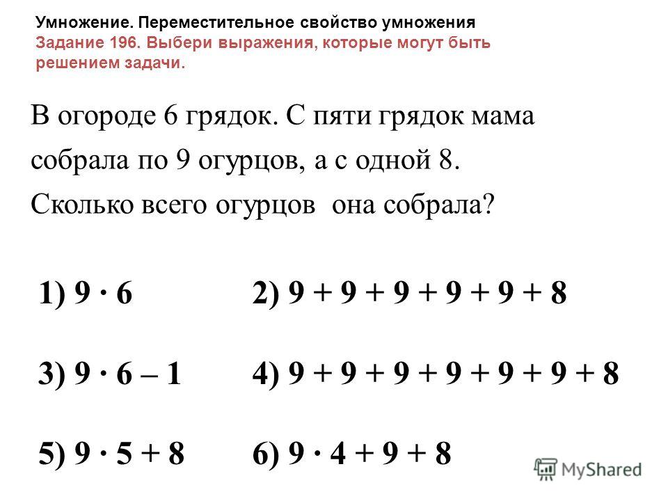 Переместительное свойство сложения 1 класс презентация