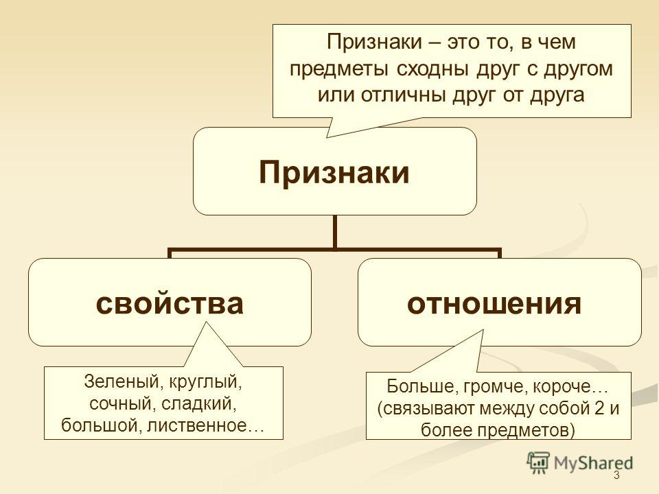 Общепринятые образцы каждого вида свойств и отношений предметов