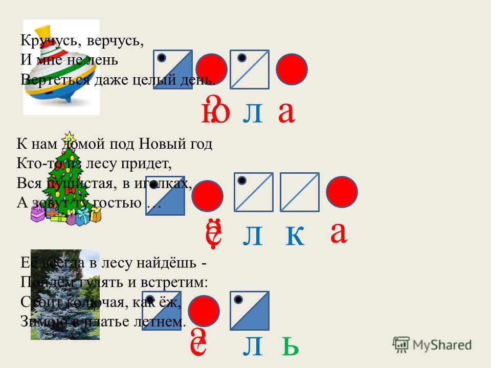 Обозначить звуками слово елка