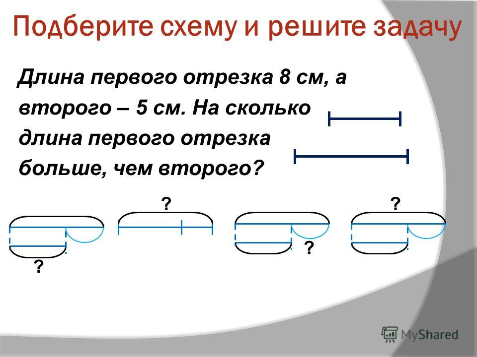 На 3 меньше сколько. Подберите схему и решите задачу. Схема к задаче отрезки. Схему к этой задаче. Задачи с отрезками.