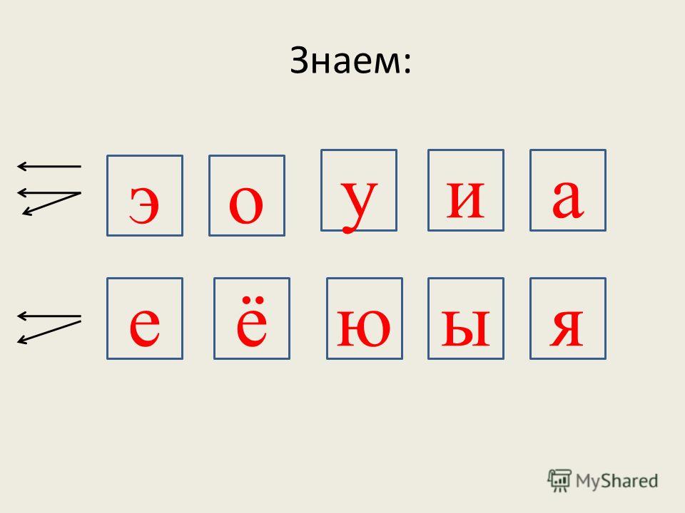 Работа гласных букв