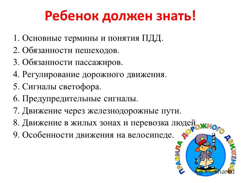 Что ребенок должен уметь в 1 год. Основные понятия ПДД.