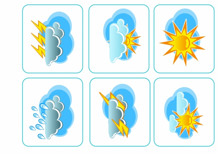 Условные обозначения погоды для дошкольников картинки