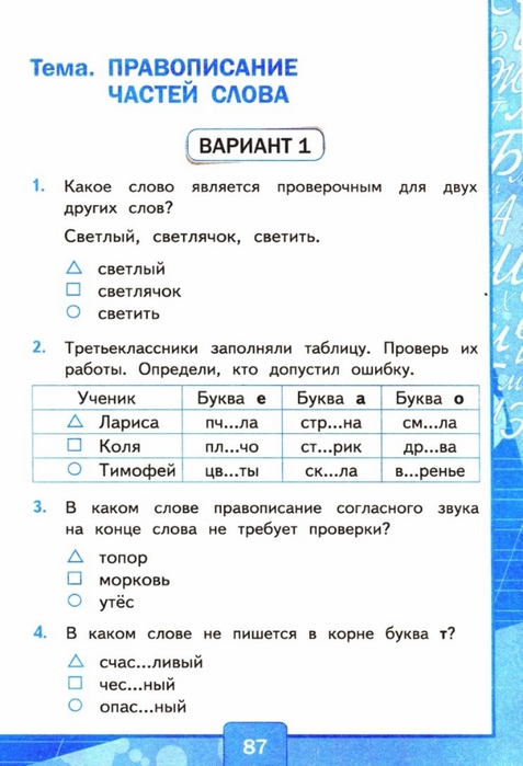 Проверочная работа язык