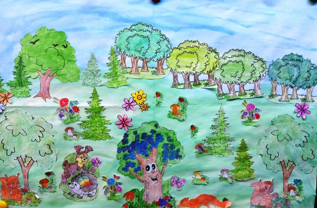 1 лес наше богатство. Рисунок на тему лес. Лес наше богатство рисунки. Картинка лес для детей в детском саду. Рисование на тему лес.