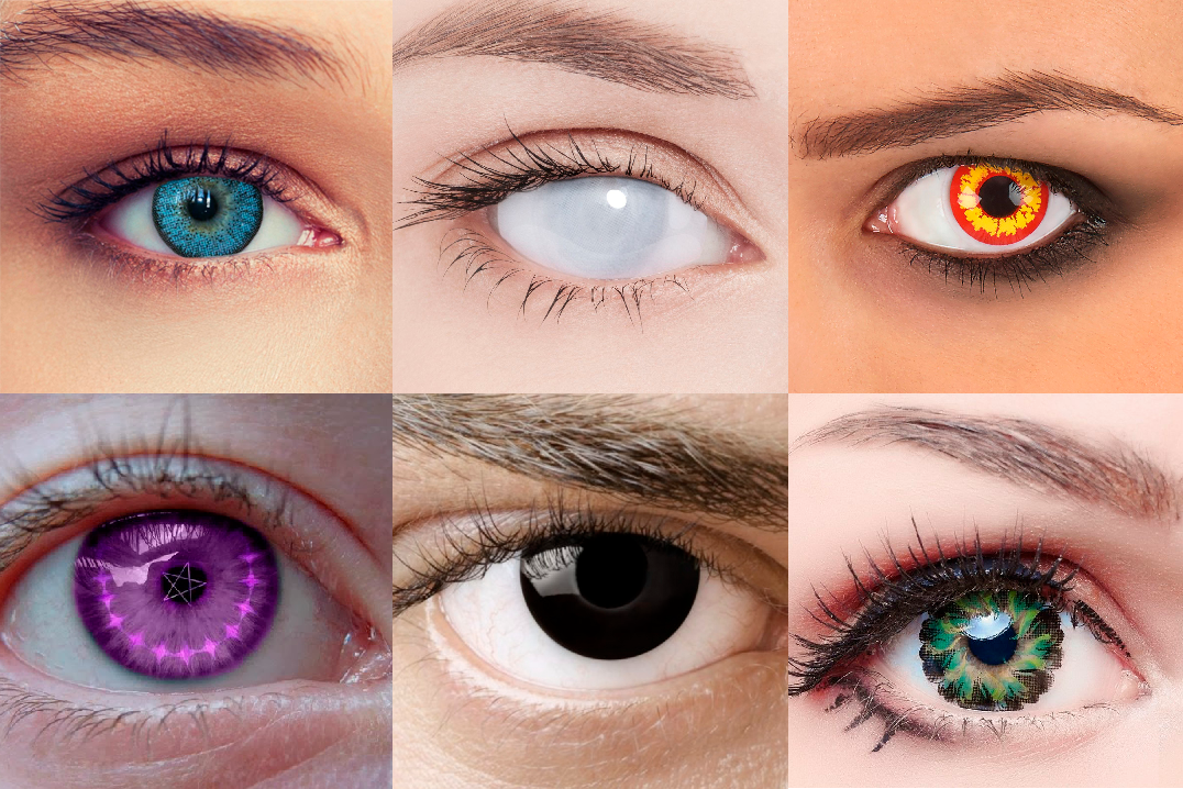 Глаза человека меняют цвет. Линзы Незуко. Линзы u2. Разноцветные линзы для глаз. Глазные линзы цветные.