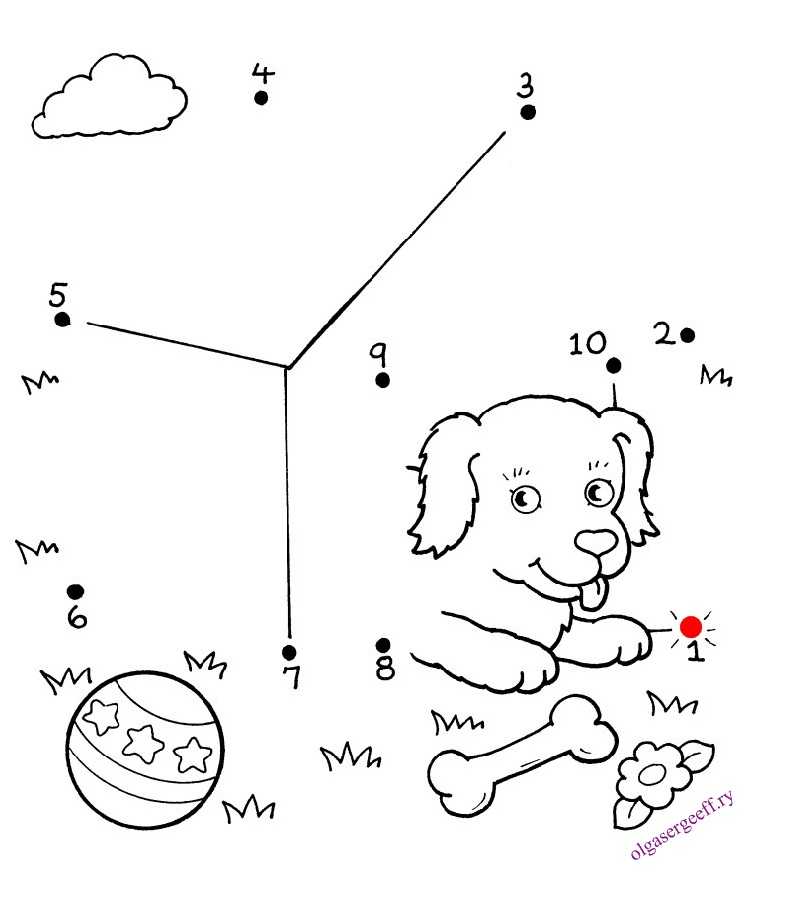 Как нарисовать собаку по цифрам
