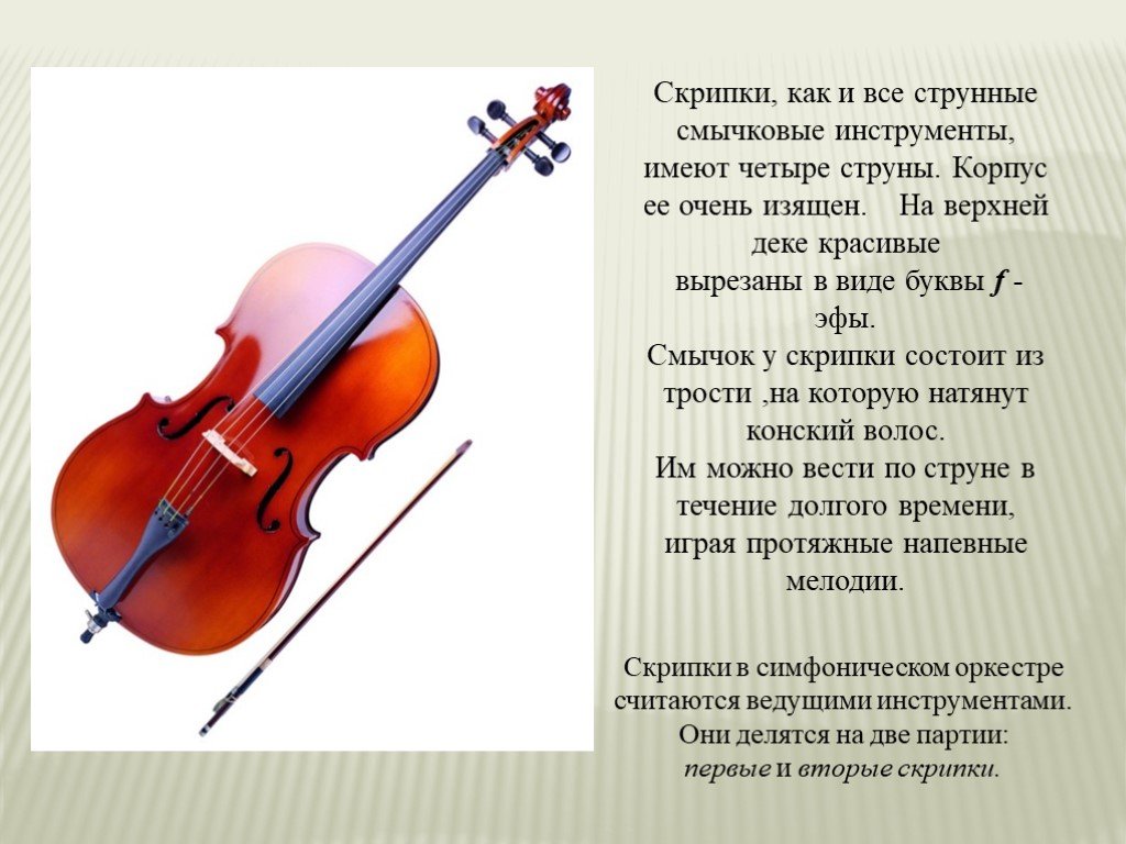 Сообщение о скрипке 3 класс