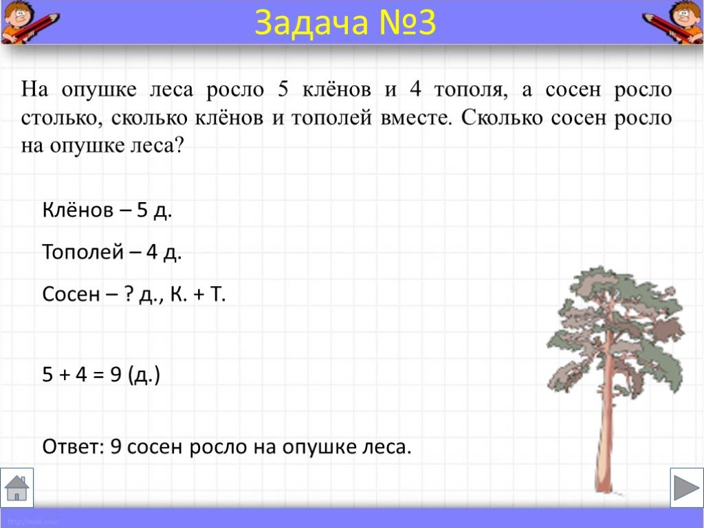 Урок математики 4 класс задачи