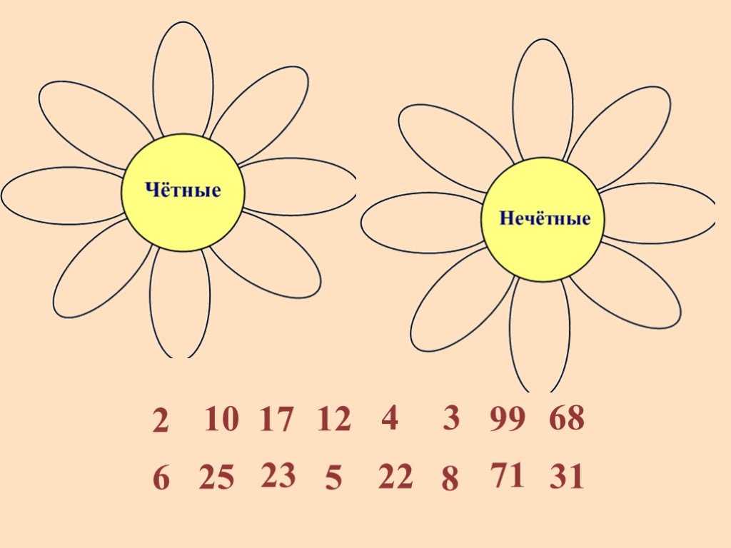 Четные и нечетные числа 2 класс петерсон презентация