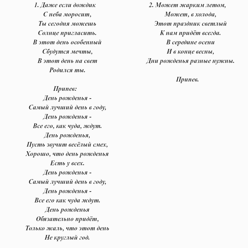 Песни с днем рождения для детей. Песня с днём рождения текст. Текс Тесни с днем рождения. Текс песни зднём ражления. С днём рождения пенстя.